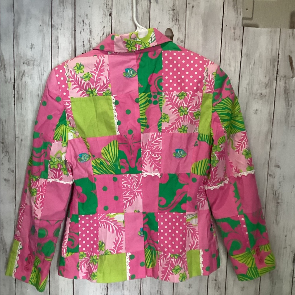 Rare White Label Lilly Pulitzer Patchwork Blazer,… - image 2